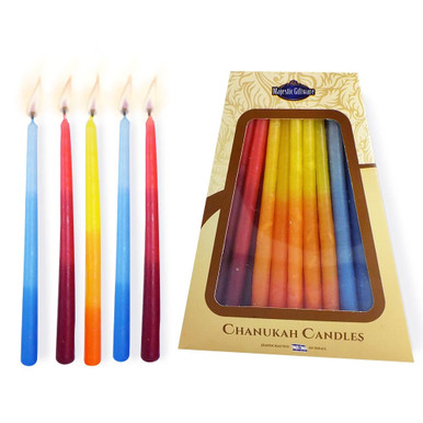 Multi Colored Hanukkah Candles From Israel
