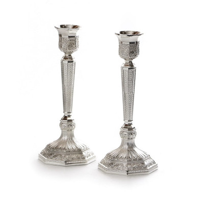Elegant Silver Plated Filigree Candlesticks