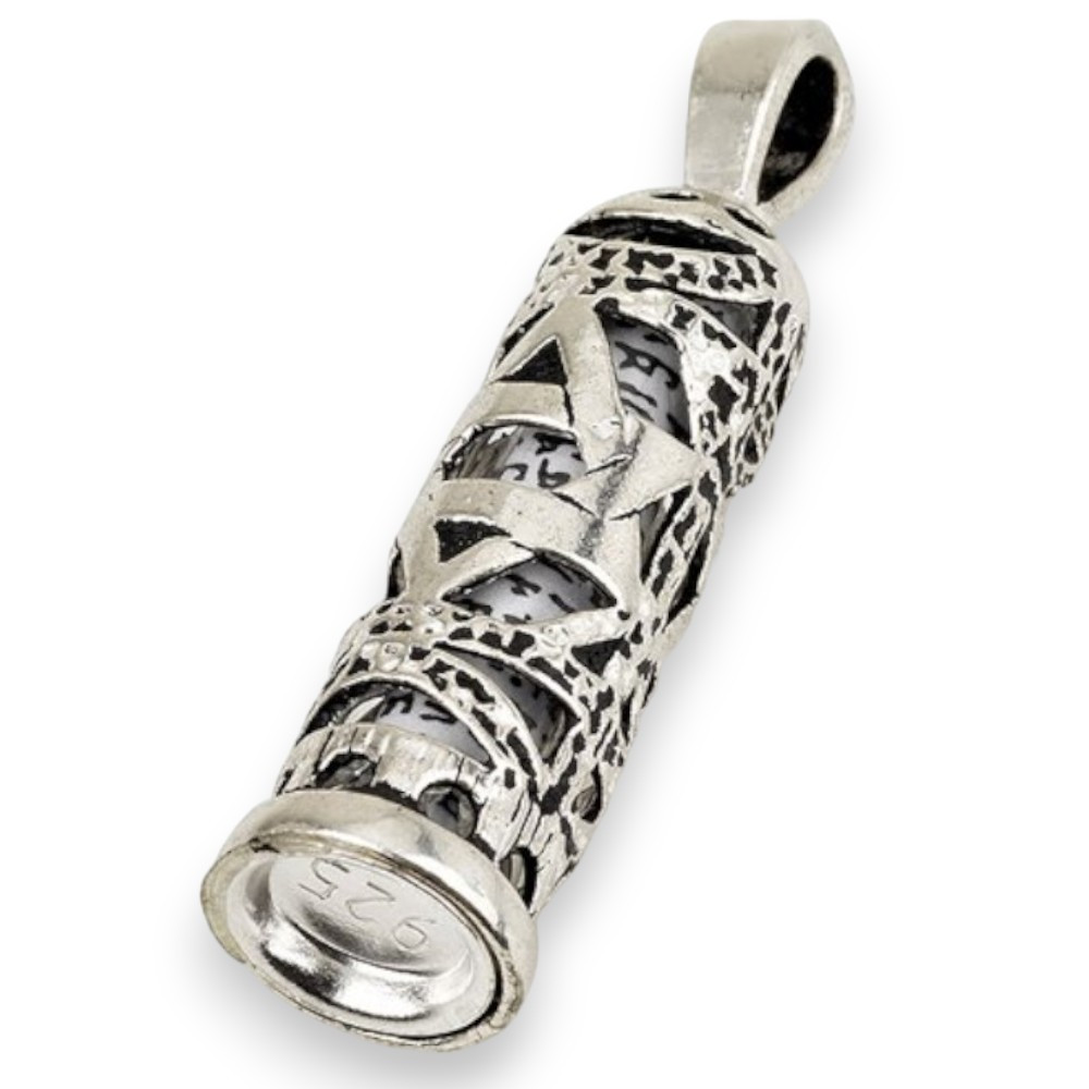 Image of Sterling Silver Jewish Star Mezuzah Pendant