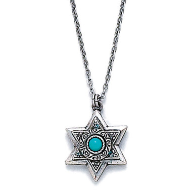 Jewish Star Pendant With Evil Eye Center