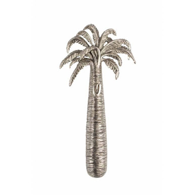 Silver Tone Metal Palm Tree Mezuzah