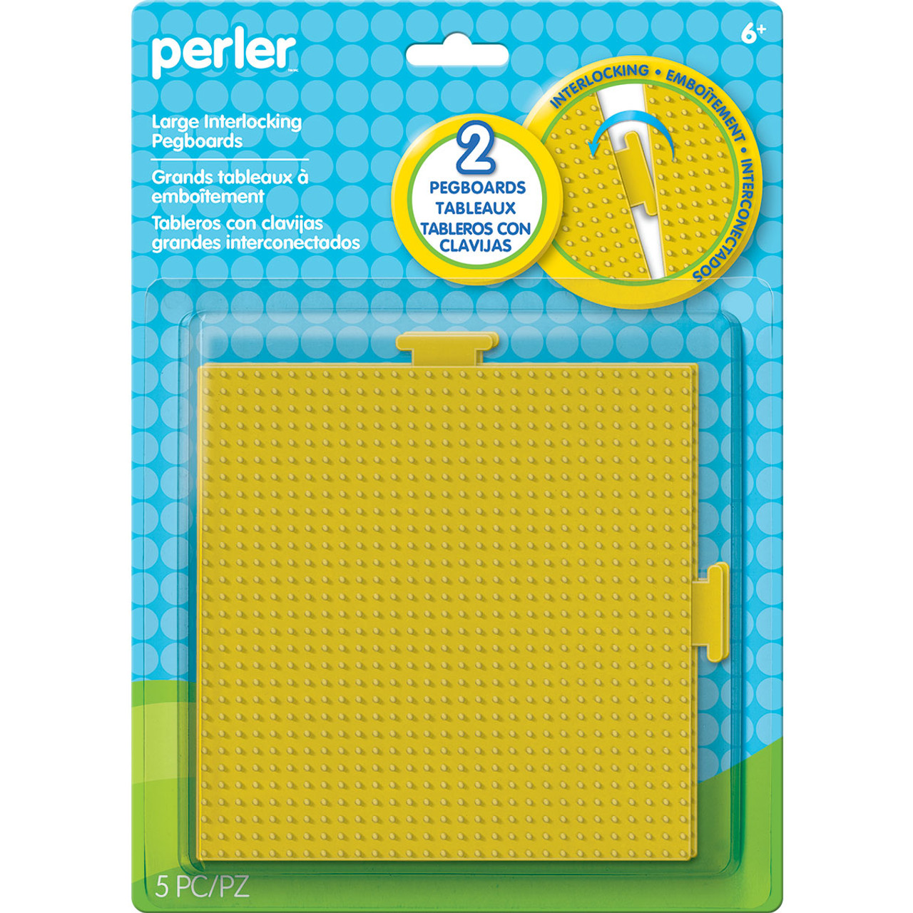 Perler Pegboards 2 Pkg Large Square Yellow