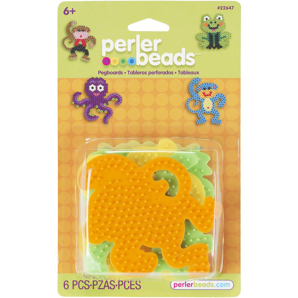 Perler Pegboards 4-Pack Dog, Monkey, Frog & Octopus