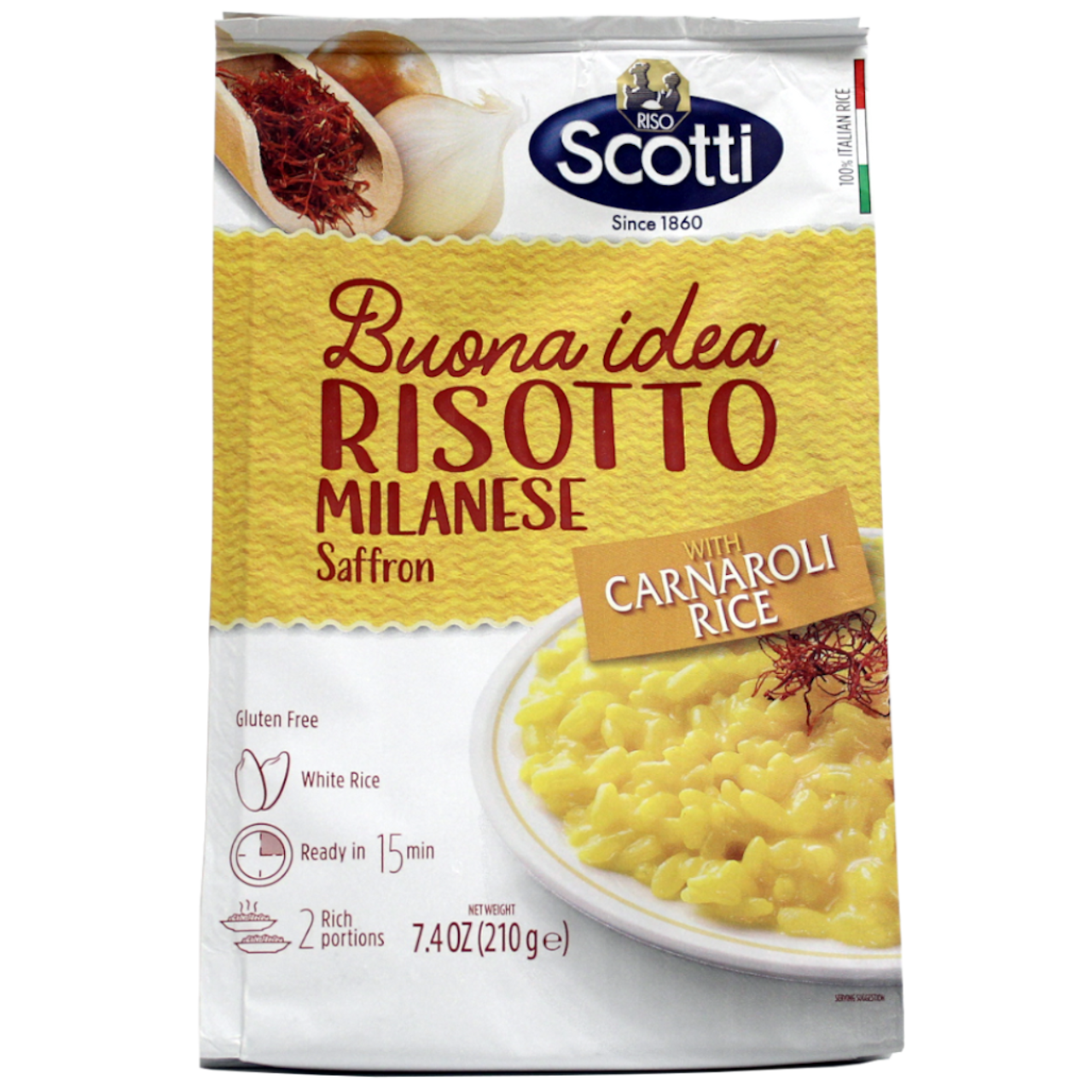 Riso Scotti Buona Idea Risotto Milanese with Carnaroli Rice and Saffron -  7.4 oz.