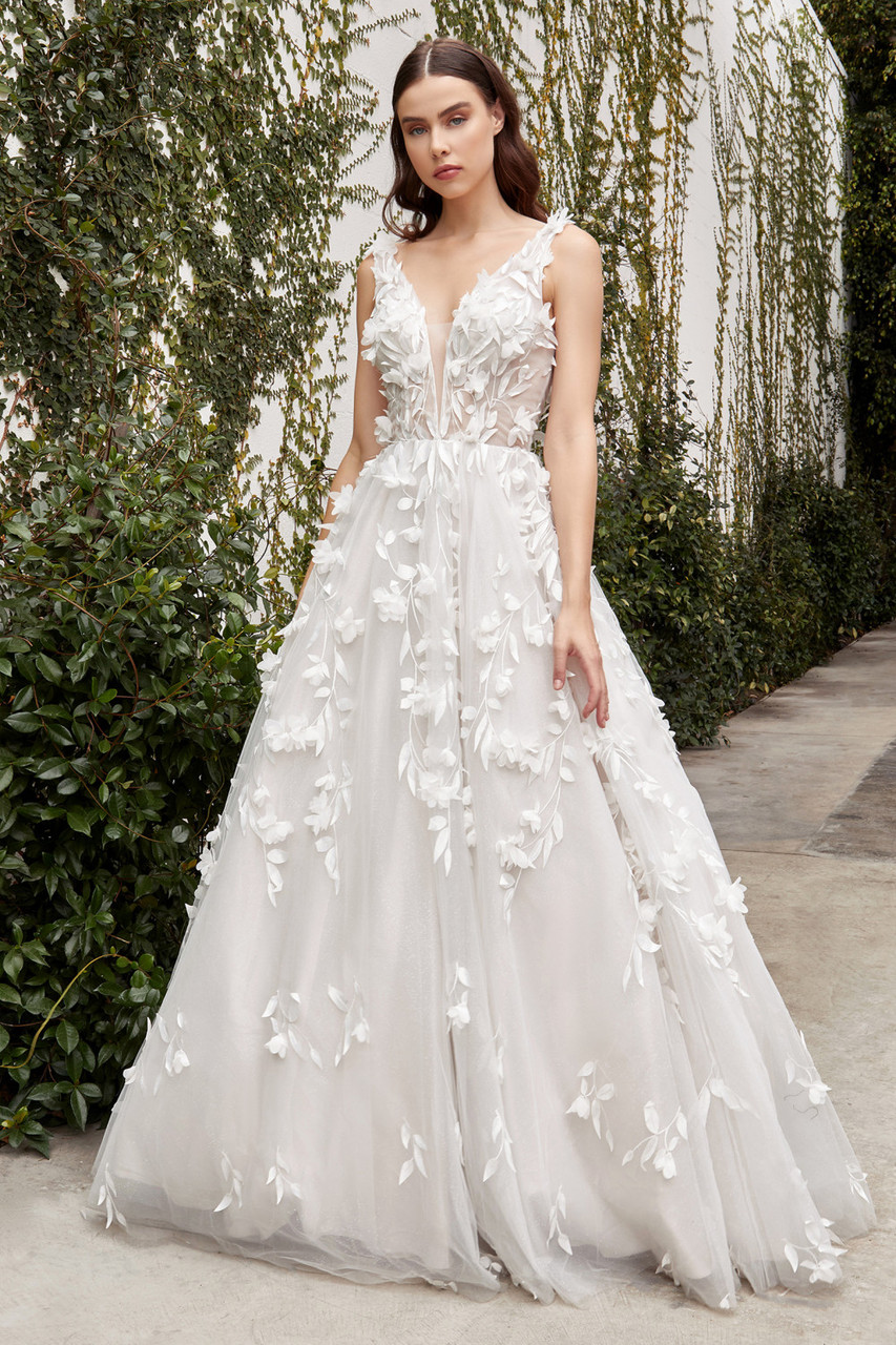 Couture Floral Applique Bride Gown