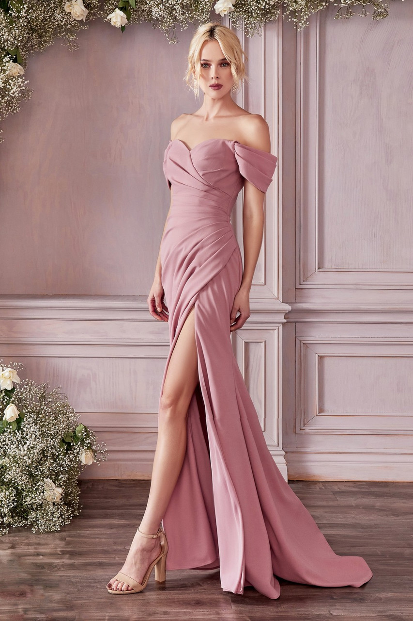Blush Ombre Off Shoulder Flared Gown – 101 Hues
