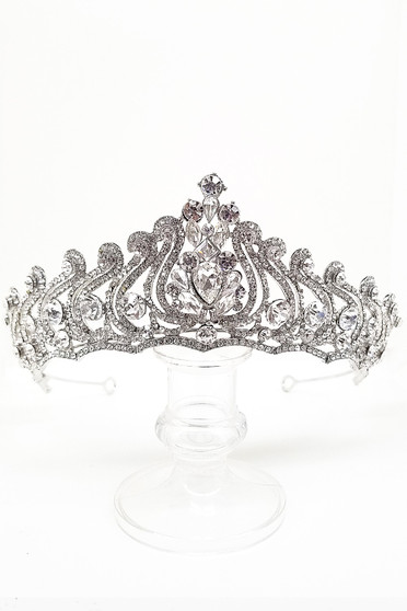 Tiara: Silver Cubic Zirconia and Rhinestone Crown