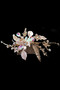 Hair Accessory: Flexible Gold Flower Hair Vine Detailed with AB Crystals and Rhinestone Studs.
