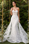 Stunning Fitted Floral Lace Applique With Tulle Glitter Overskirt Brides Dress