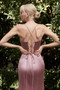 Satin Corset Cowl Neckline with High Slit Dress