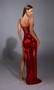 Alyce Paris Sequin Cowl Corset with Slit Dress