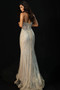 The Gia Beaded Silver Nude Mermaid Dress
