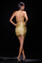 Camilla Metallic Gold Fringe Short Dress