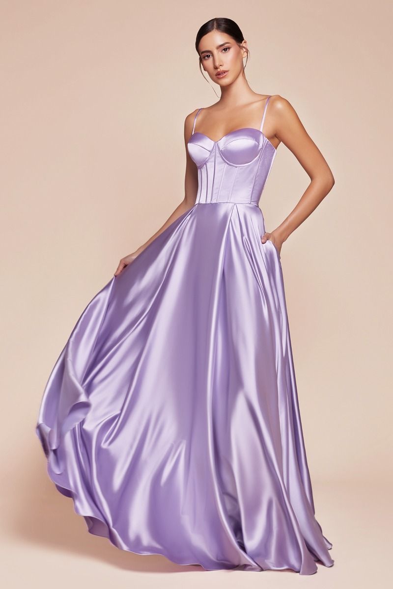 Norissa A-line Satin Bustier Corset Dress