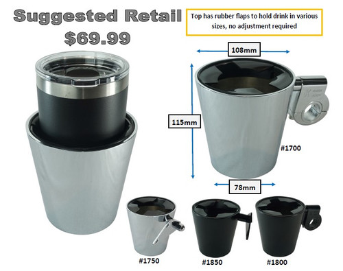 Ultimate Kaddy Black Perchmount XLarge Cup Holder Ultimate Kaddy Black Perchmount XLarge Cup Holder