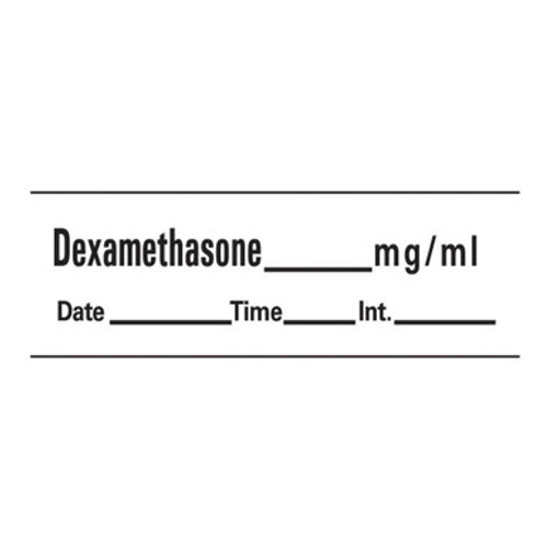 Barkley® Anesthesia Label Tape, Dexamethason, 1/2 x 1-1/2 Inch