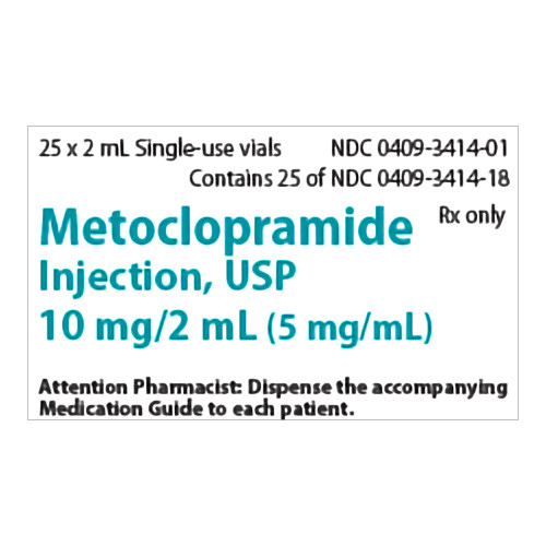 Metoclopramide HCl, Preservative Free 5 mg / mL Injection Single-Dose Vial 2 mL