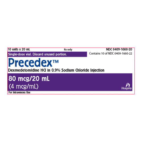 Precedex® Dexmedetomidine HCl, Preservative Free / 0.9% Sodium Chloride 4 mcg / mL Injection Single-Dose Vial 20 mL