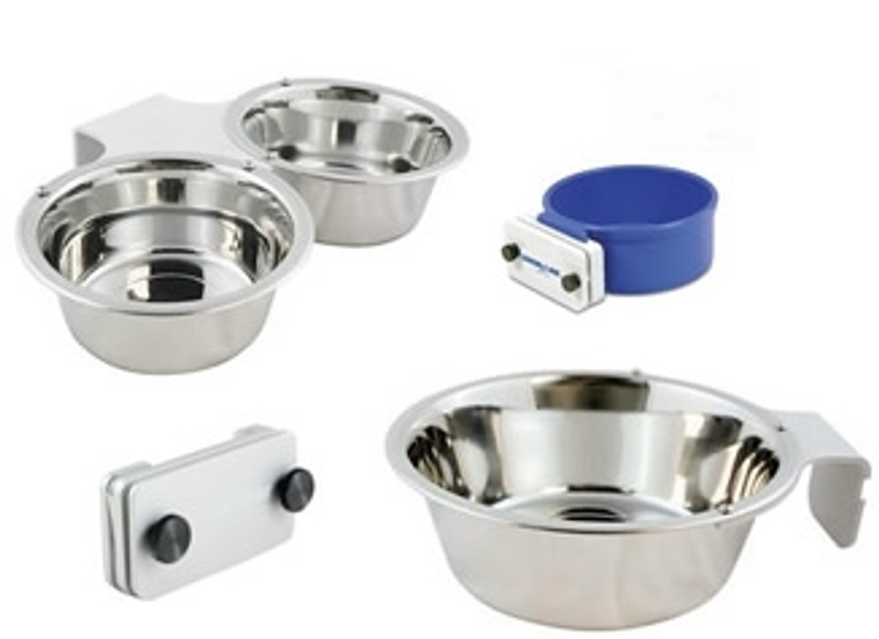 Kennel Gear Stainless Steel Double Bowl System - 2 Quart
