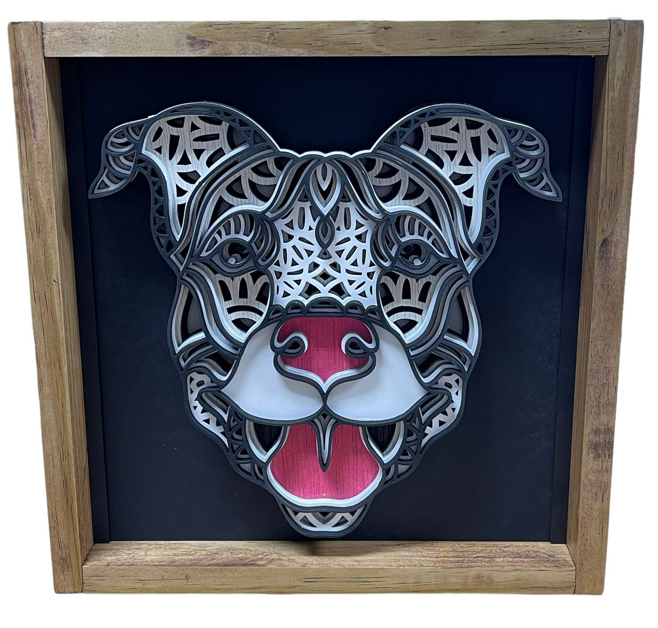 Pitbull Multi Layered Wood Picture