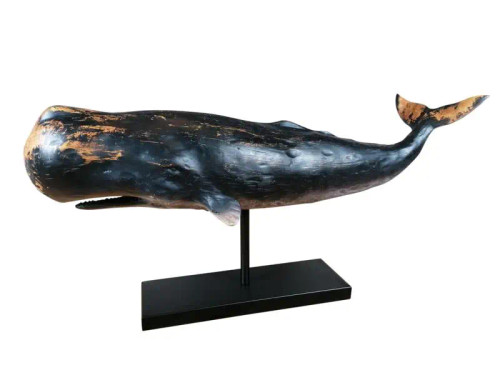 Polyresin Dark Blue Whale Sculpture
