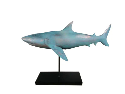 Aqua Green Shark Sculpture