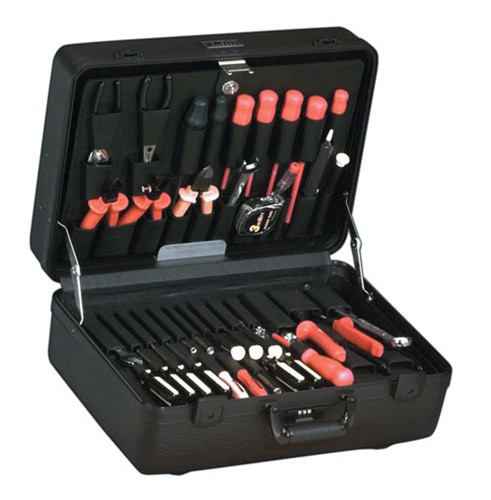 928T-CB DELUXE POLYETHYLENE TOOL CASE WITH CHROME HARDWARE