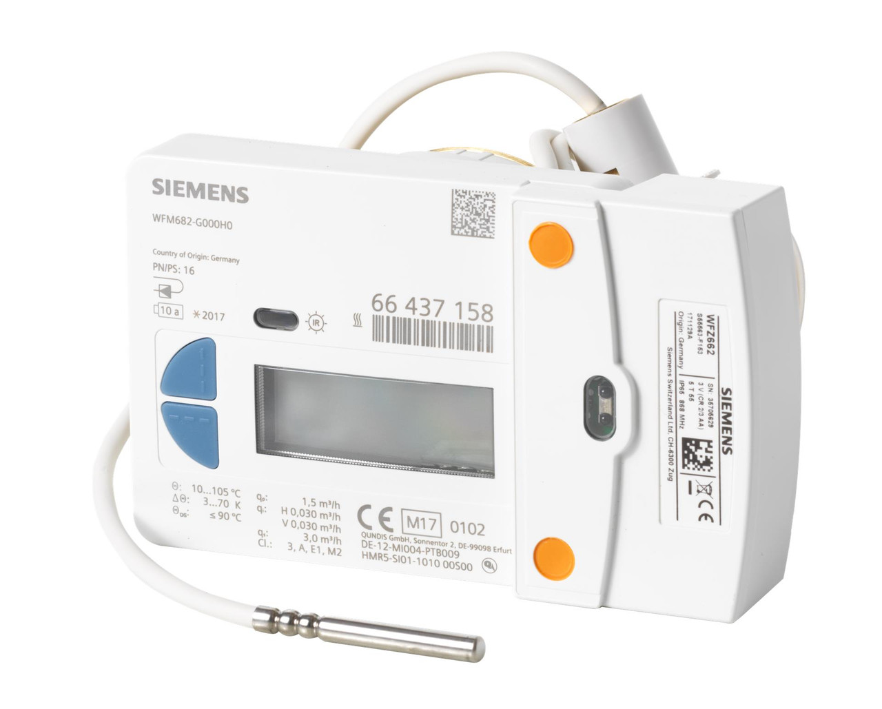 Siemens WFM681-G000H0, S55561-F260 RF heat meter set