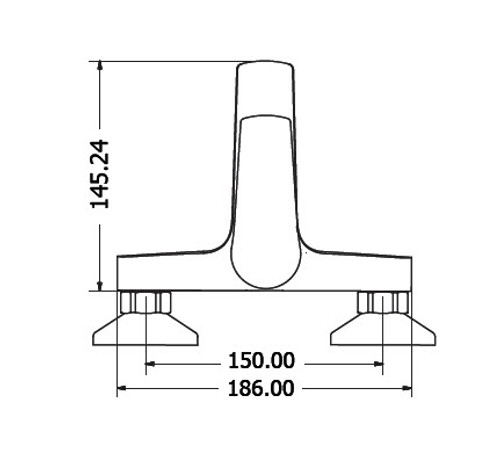 Bath Tub Faucet Chrome OPTIMA 00-2502 dimensions