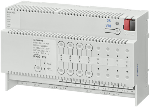 Siemens 5WG1501-1AB01, N 501/01Combination blind actuator 4 x AC 230 V, 6 A, 8 x binary inputs Siemens 5WG1501-1AB01, N 501/01Combination blind actuator 4 x AC 230 V, 6 A, 8 x binary inputs