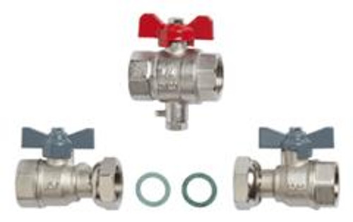 Siemens HMXI-K001003, Installation set Rp 1â€œ- ball valve Rp 1â€œ with coupling nut G Â¾â€œ and flat gaskets