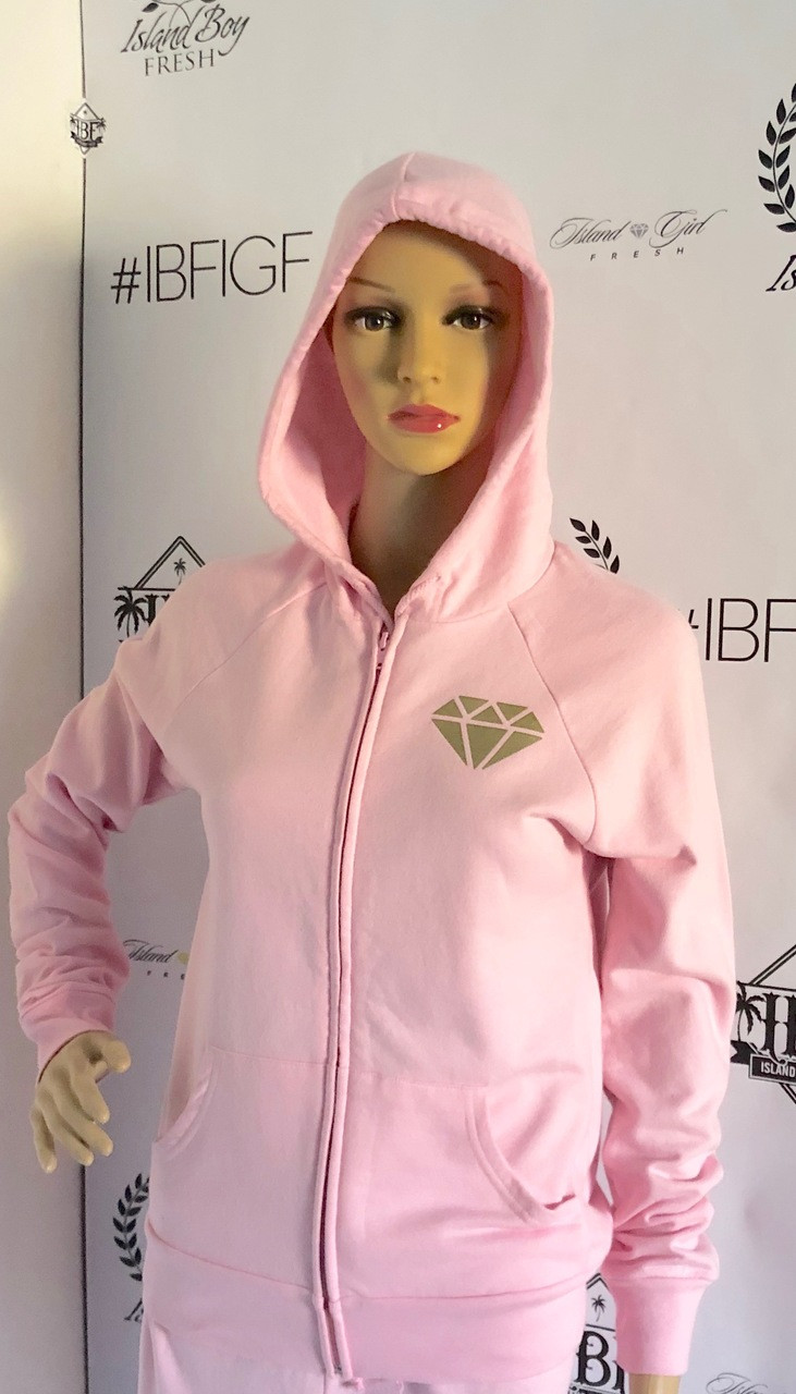 pink long hoodie