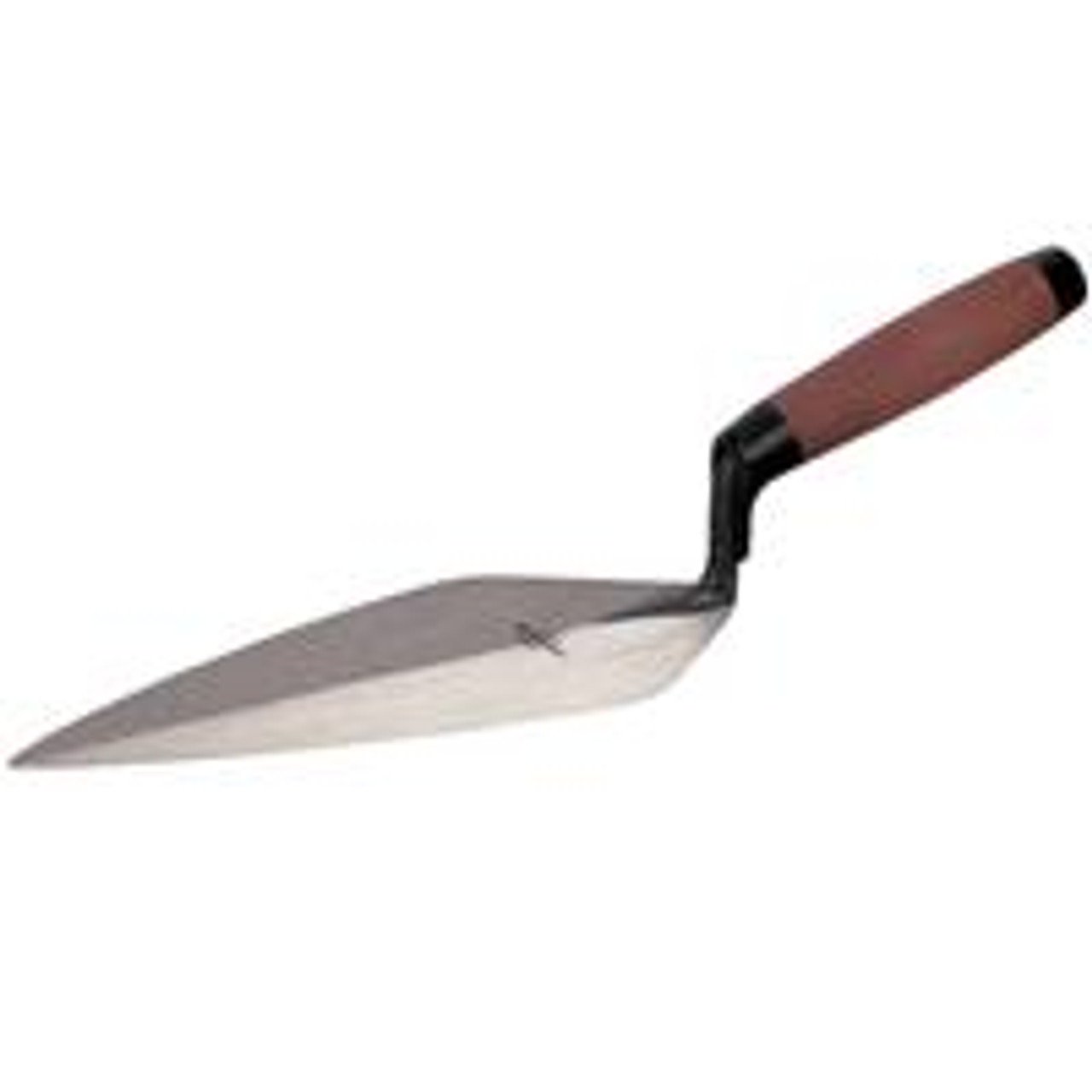 The Marshalltown - 10123 11 inch London Brick Trowel DuraSoft handle is forged from 1-piece high-grade steel with a taper-ground and polished to give it flexibility. The handle is produced with a rise is set for the correct hang and balance. The Jenks Industrial SKU: 701369