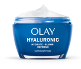 Hyaluronic Moisturizer jar. Hydrate, plump, refresh. Ultralight gel.
