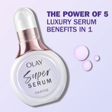 Olay Super Serum, Trial Size bottle. The power of 5 luxury serum benefits in 1