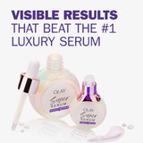 Open and close Original and Mini jars of Olay super serum Night Repair with Dropper and product. Visible results that beat the #1 luxury serum.