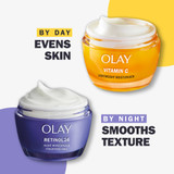 Vitamin c moisturizer jar by day evens skin. retinol 24 moisturizer jar by night smooths texture.