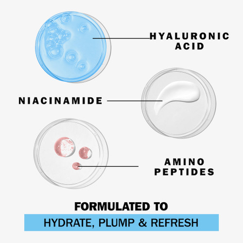 3 ingredients. Hyaluronic Acid, Niacinamide, Amino Peptide. Formulated to Hydrate, Plump & Refresh.