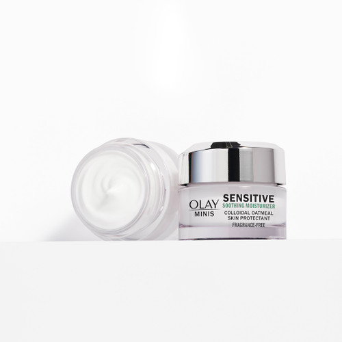 Sensitive Smoothing Moisturizer Jar with lid and without lid showing formula