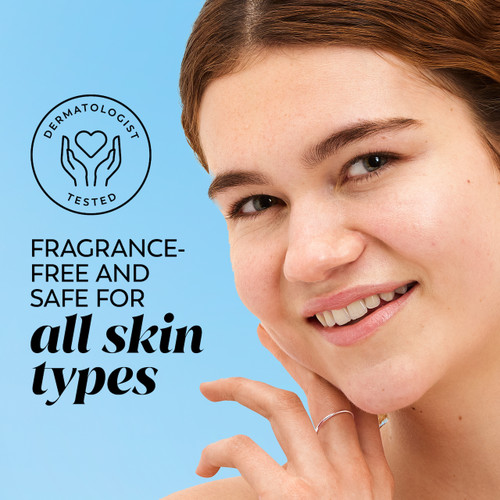 Model Posing. Dermatologist Tested. Fragrance Free and Safe for All Skin Types. Model Posing. Dermatologist Tested. Fragrance Free and Safe for All Skin Types.
