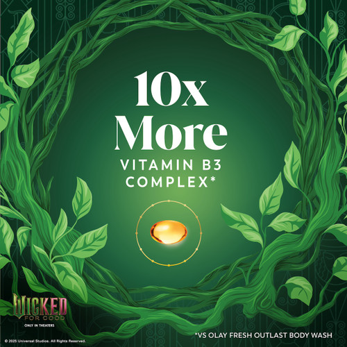 10x more vitamin B3 complex* *vs Olay Fresh Outlast body wash