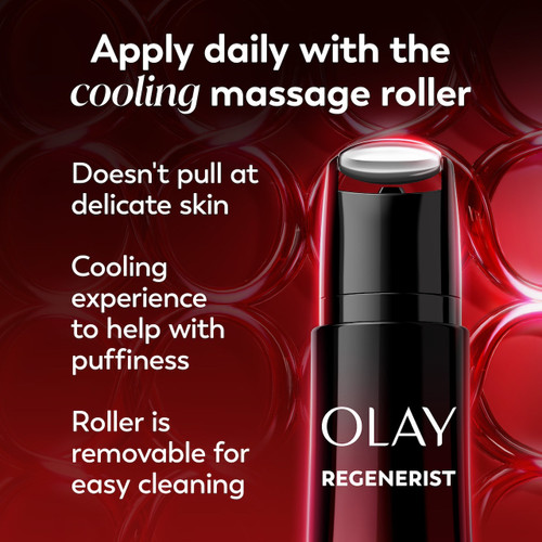 Regenerist Face & Neck Lifting Treatment roller. Apply daily with the cooling massage roller. Doesnt pull at delicate skin. Cooling experience to help with puffiness. Roller is removable for easy cleaning.