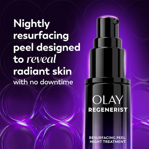 Regenerist Resurfacing Peel Night Treatment bottle. Nightly resurfacing peel designed to reveal radiant skin with no downtime.