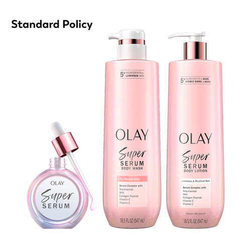 OLAY Skinsurance for Normal Skin bundle products with 'Standard Policy' text on the top left corner of the image
