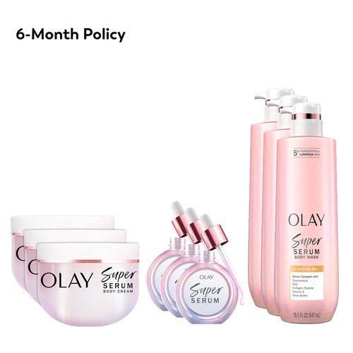 OLAY Skinsurance for Dry Skin bundle products with 'Standard Policy' text on the top left corner of the image
