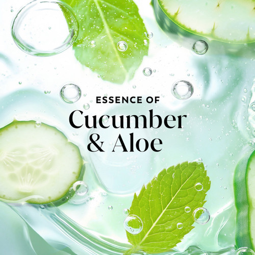 cucumber and leaves in water. Essence of cucumber and aloe