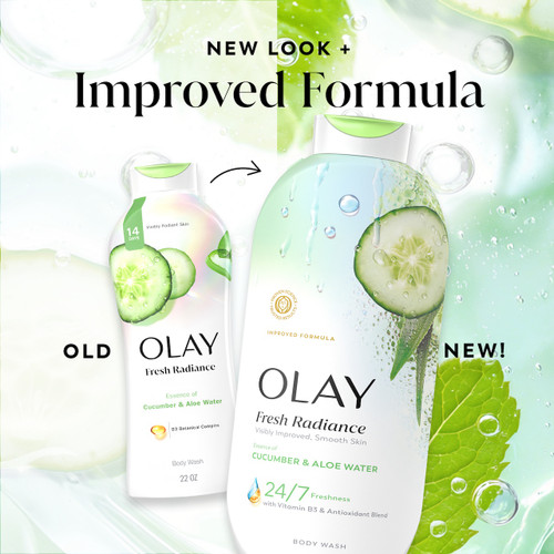 Fresh Radiance Body Wash old bottle design and new. New look plus improved formula.