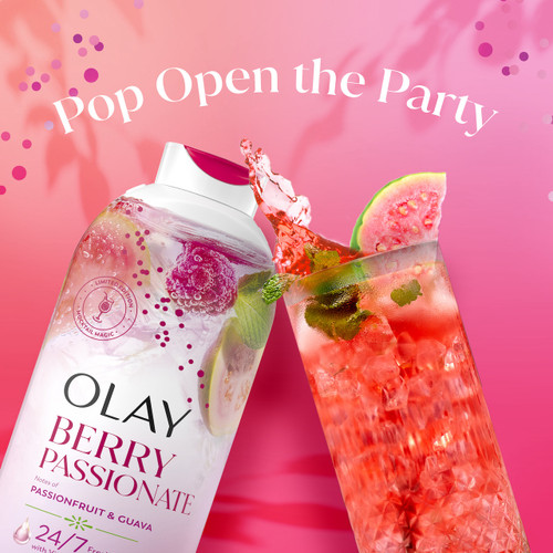 Olay Berry Passionate Body Wash with Notes of Passionfruit and Guava, Vitamin B3 and Antioxidant Blend, 22oz