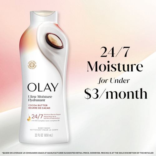 Olay Ultra Moisture Body Wash. 24/7 moisture for under $3 a month