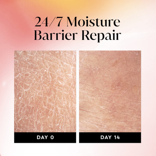 Before and after images using Olay Ultra Moisture Body Wash from day 0 to day 14. 24/7 moisture repair barrier repair